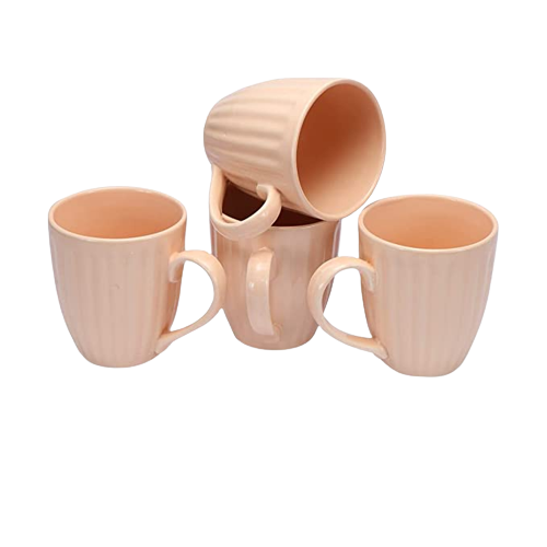 Merakrt Premium Ceramic Coffee Mugs (Set of 2, 350 ML, Glam Light Blue