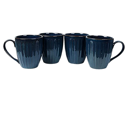 Merakrt™ Premium Coffee Mugs Set of 4, 350ml (Pack of 4, Blue Glam) Microwave Safe Coffee Mugs Set of 4