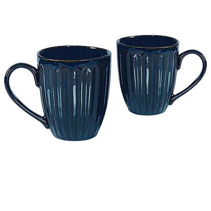 Merakrt™ Premium Coffee Mugs Set of 2, 350ml (Pack of 2, Blue Glam) Microwave Safe Coffee Mugs Set of 2