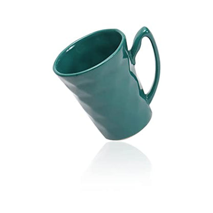 Merakrt Premium Coffee Mugs, Tea Mugs, Set of 6, 300 ml, Conical Diamond Absolute Green