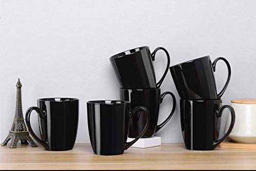 Merakrt™ Premium Coffee Mugs Set of 6 (250ml, Glossy Black) Best Valentines Day Gift, Best Birthday Gift, Best Anniversary Gift, Best Wedding Gift