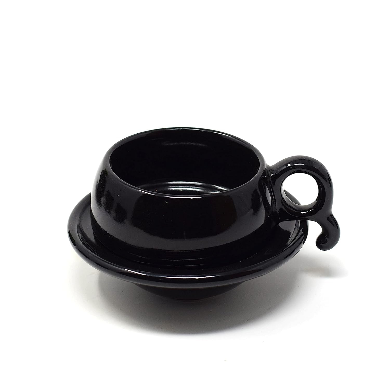 Merakrt Black Copper Pipe Coffee Mug Set- Handmade Ceramic Mugs for Te