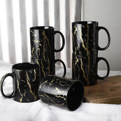 Merakrt Premium Ceramic Coffee Mug (350ml, Glam Blue) Microwave Safe Coffee  Mugs Set of 2